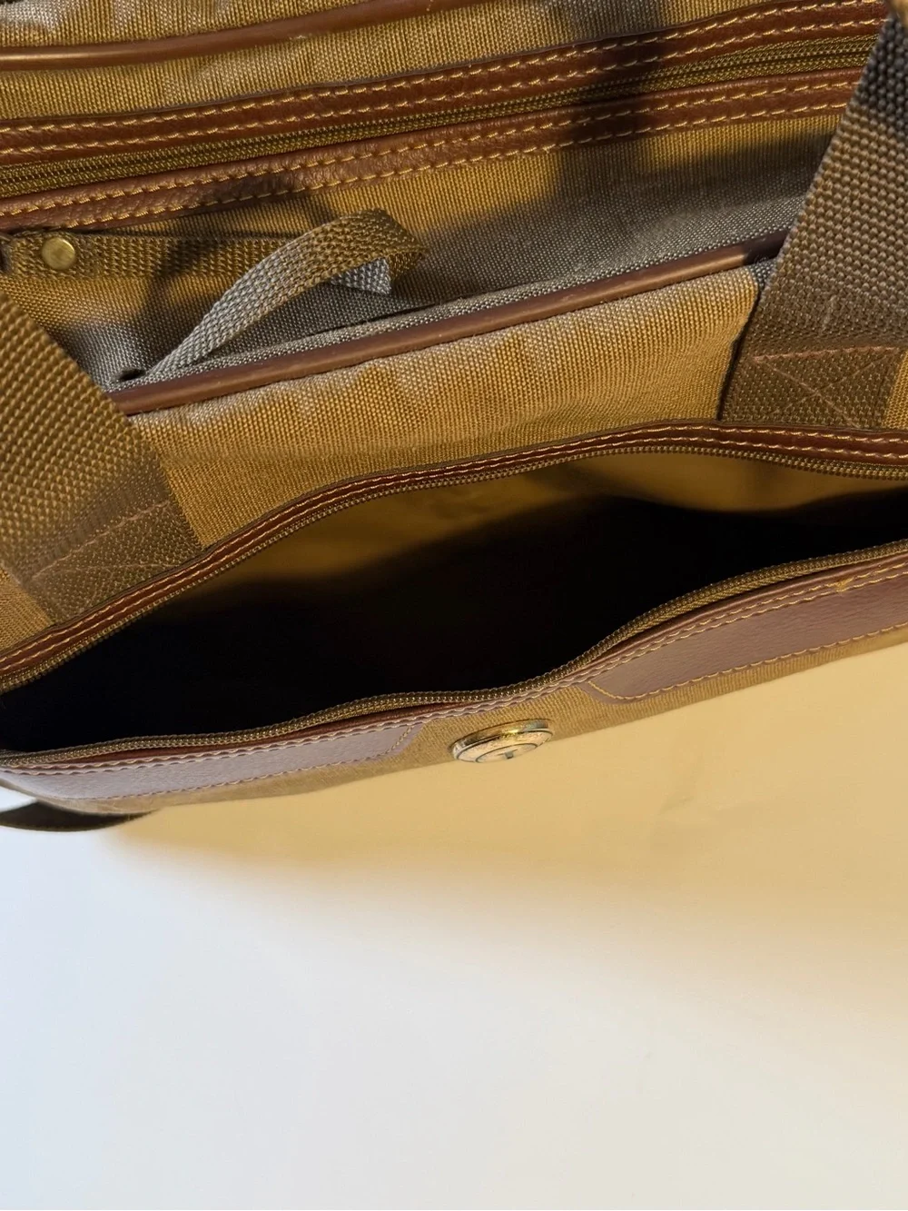 Vintage Jaguar Canvas Leather Weekender Duffle Bag Travel Luggage Handles Strap